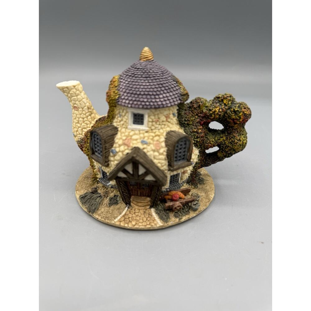 Miniature Fairy Cottage House Resin Figurine Thatched Roof Fantasy Decor